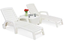 Set van twee witte Riva Bica ligstoelen