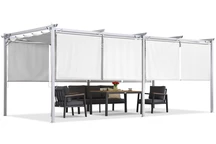 Witte La Palma terraspergola 3x6m met Garden Point rolluiken
