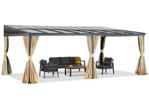 Aluminium terrasoverkapping 4 x 6 m Tarragona Premium Garden Point beige