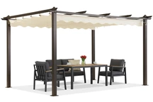 Barbados terraspergola 3x4 m Garden Point hout-beige