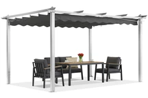 Barbados terraspergola 3x4 m Garden Point wit-antraciet