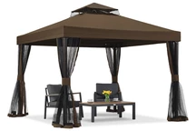 Bruin tuinpaviljoen met klamboe Valencia 3x3 m Tuinpunt