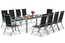 Garden Point aluminium tuinmeubelen met grote Polywood Verona tafel voor 10 personen