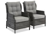 Garden Point antraciet technorattan Malaga fauteuil 2 stuks