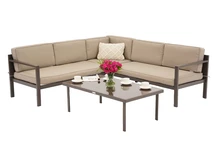 Garden Point hoekmeubelset voor 4 personen Porto Corner 4 bruin