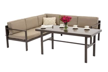 Garden Point tuinhoek voor 4 personen met tafel Porto Comida 4 bruin
