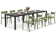King Double/Provence antraciet groene tuinset voor 8 personen Bica