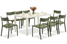 King/Provence tuinset wit en groen voor 8 personen Bica