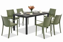King/Victoria antraciet groene tuinset voor 6 personen Bica