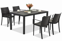 King/Victoria antraciet tuinmeubelset voor 4 personen Bica