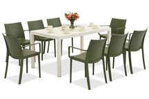 King/Victoria tuinset wit en groen voor 8 personen Bica