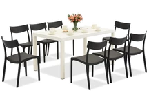 King/Provence wit en antraciet tuinmeubelset voor 8 personen Bica
