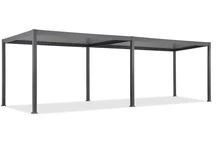 Lagos 3x6 vrijstaande terraspergola met 3m Garden Point antraciet-witte zijrolluiken