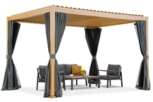 Lagos Premium 3x4 Garden Point houtachtige vrijstaande terraspergola - antraciet