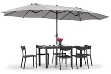 Merida dubbele tuinparasol 2,7 x 4,5 m grijs Garden Point