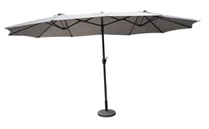 Merida dubbele tuinparasol 2,7 x 4x5 m grijs Garden Point