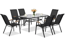 Modena/Bitonto zwarte tuintafel voor 6 personen Garden Point