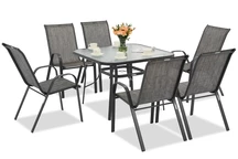 Modena grijze tuintafel voor 6 personen met Garden Point vierkante tafel