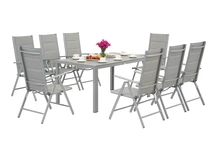 Polywood Verona aluminium tuinset voor 8 personen Garden Point lichtgrijs