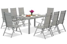 Polywood Verona aluminium tuinset voor 8 personen Garden Point lichtgrijs