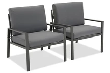 Set van twee Vigo Garden Point antraciet fauteuils