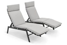 Set van twee grijze Lobos Garden Point ligstoelen