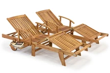 Set van twee houten ligstoelen Costa Rica Garden Point