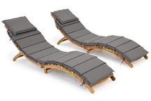 Set van twee houten ligstoelen met kussens Liberia Garden Point
