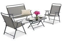 Taranto Garden Point metalen tuinmeubelen grijs