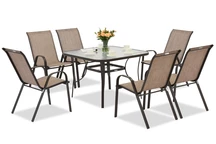 Tuintafel Modena bruin voor 6 personen met vierkante tafel Garden Point