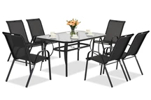 Tuintafel Modena zwart voor 6 personen Garden Point