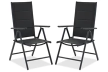 Verona Garden Point aluminium stoelenset - 2 stuks zwart
