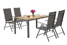 Verona Wood aluminium tuinset voor 4 personen Garden Point grijs