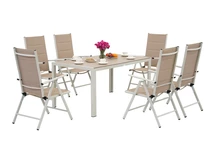 Verona polywood aluminium tuinset voor 6 personen Garden Point beige