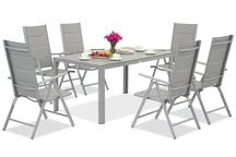 Verona polywood aluminium tuinset voor 6 personen Garden Point lichtgrijs