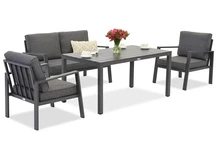 Zakintos Apetito 4 antraciet aluminium set Garden Point