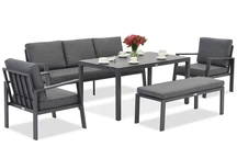 Zakintos Apetito 5 aluminium set met bank antraciet Garden Point
