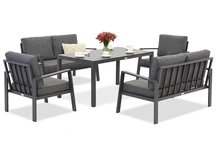 Zakintos Apetito 6 antraciet aluminium set Garden Point