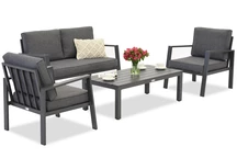 Zakintos Coffee 4 antraciet aluminium set Garden Point