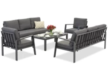 Zakintos Coffee 8 antraciet Garden Point luxe aluminium meubelset