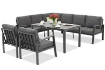 Zakintos Comida 7 antraciet Garden Point hoek loungeset