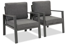 Zakintos antraciet aluminium fauteuil Garden Point - 2 stuks