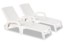 Set van twee Bahama Bica witte technorattan ligstoelen