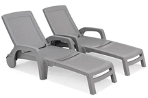 Set van twee Bahama Bica grijs technorattan ligstoelen