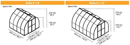Uitbreidingsmodule voor kas Bella 8x4 Palram - Canopia