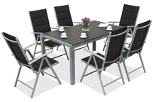 Aluminium tuinset polywood Verona voor 6 personen