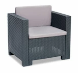 Fauteuil van kunststof rotan Colorado antraciet Bica