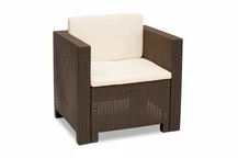 Fauteuil van kunststof rotan Colorado bruin Bica