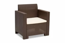 Fauteuil van kunststof rotan Nebraska Bruine Bica