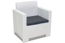 Fauteuil van kunststof rotan Nebraska wit Bica